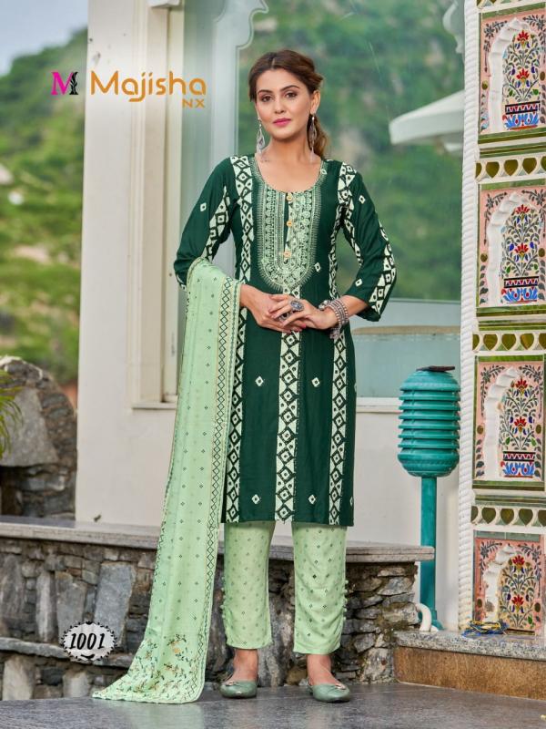 Majisha Nx Koodee 1 Festive Wear Rayon Designer Readymade Suit